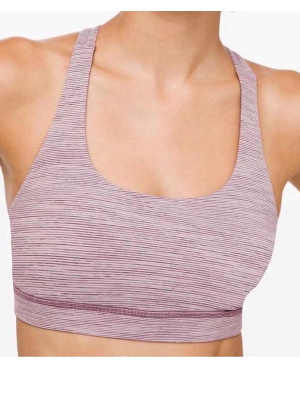 Lululemon Energy Bra Wee Stripe Bruised Berry Strappy Size 4